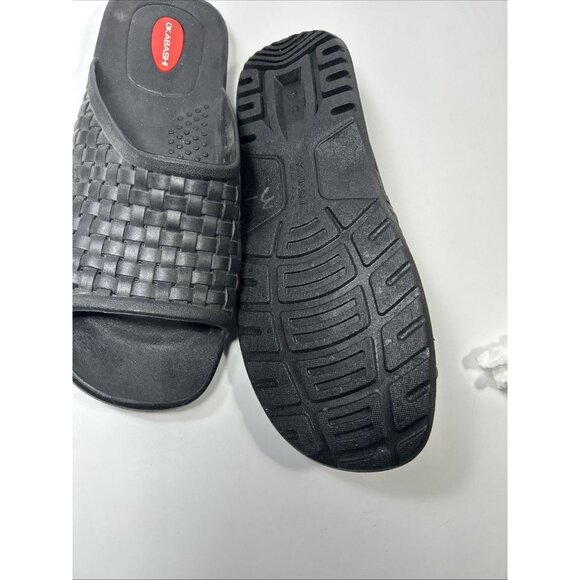 Nwt Men's size 10 Okabashi Coast Slides Sandals Weave USA MADE Black - Picture 3 of 4